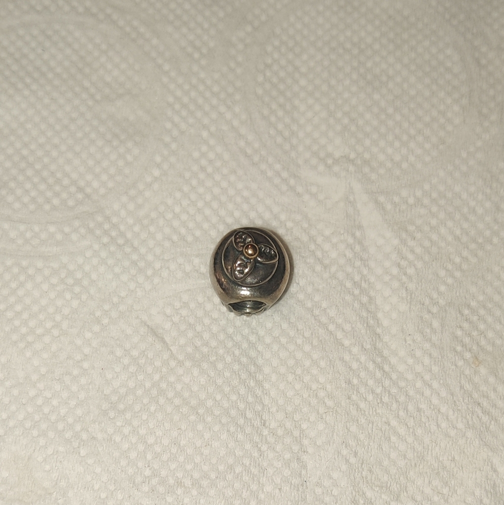 Pandora Silver and Gold Accent Flower Charm